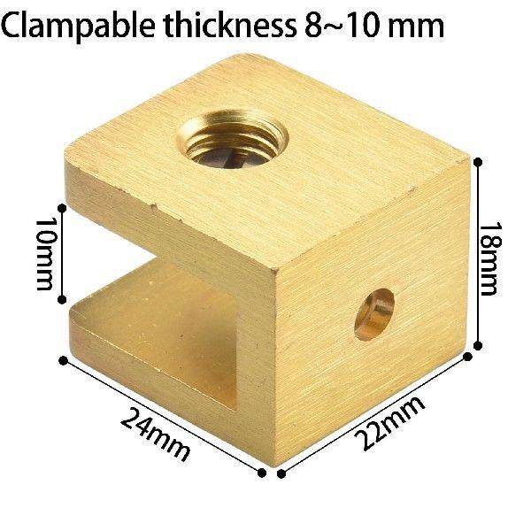 1 Pcs Glass Clamp 4-8mm Black Silver Shelf Holder Support