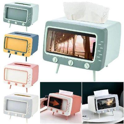 Tissue Storage Case with Mobile Phone Stand Slot Tissue