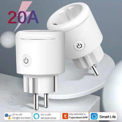 Eu Plug 20a Dual Module Fireproof High Quality Smart Power