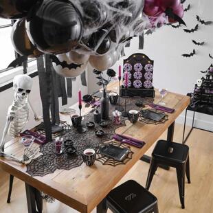 Black tablecloth Table Runn Spider Web Lace Halloween