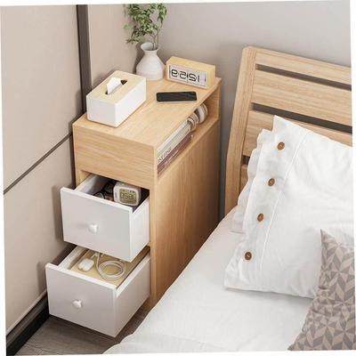 Mini Bedside Table Ultra Narrow Rounded Corner Locker