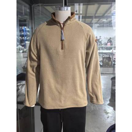 Stand collar half zip long sleeve zipper pullover hoodie卫衣