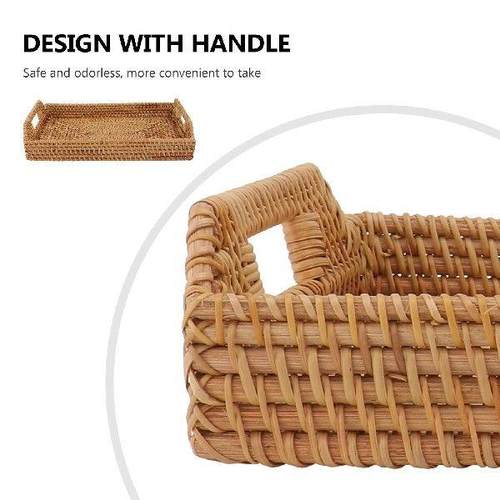 Rattan Woven Dessert Snack Rattan Woven Platter Food