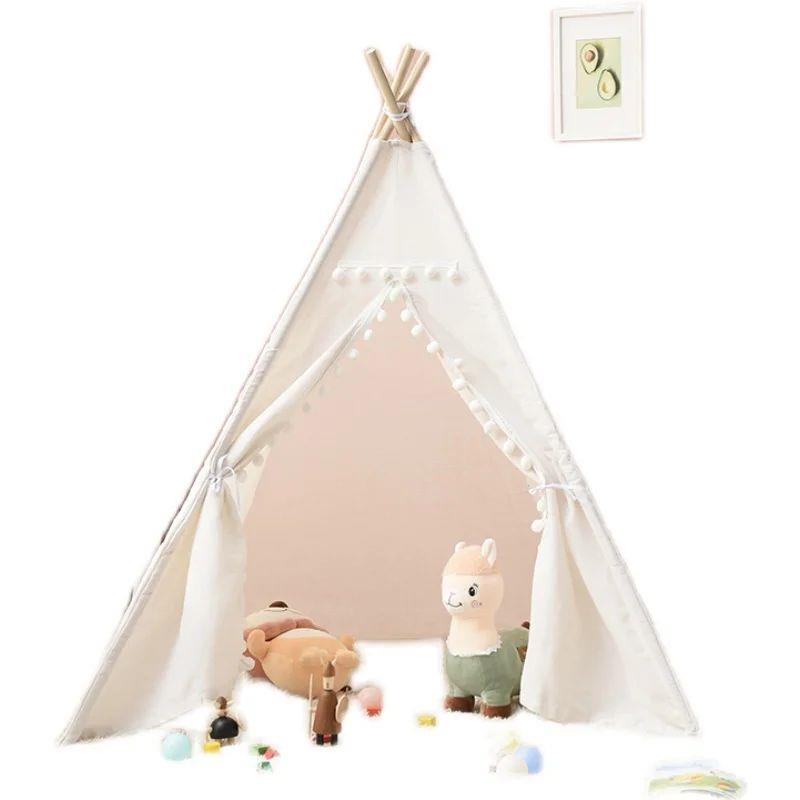 Portable Children Tents Tipi Play House Kids Cotton Canvas I