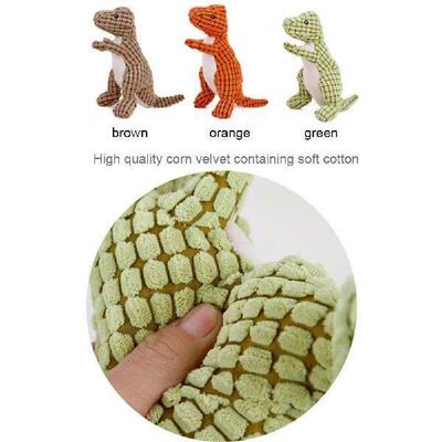 Indestructible Robust Dino Stuffed Plush Dog Toy