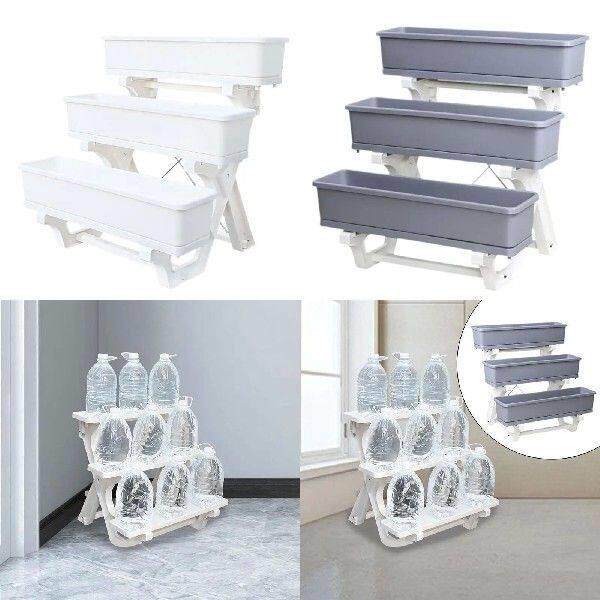 Garden Bed with Drainage System Freestanding 3 Layer Rack