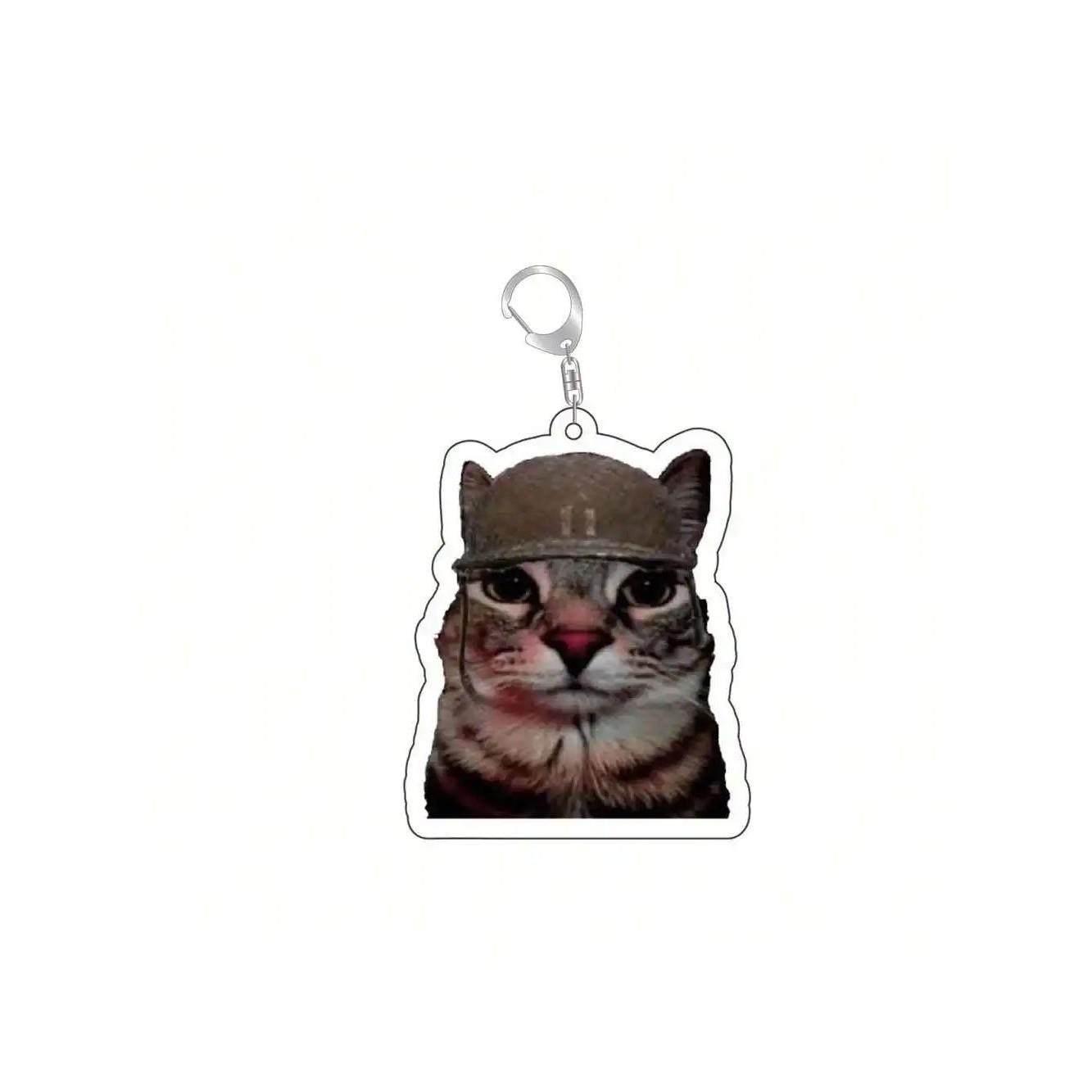 Key Chain Mobile Phone Charm Car Pendant Cute Cat Vomit Meme