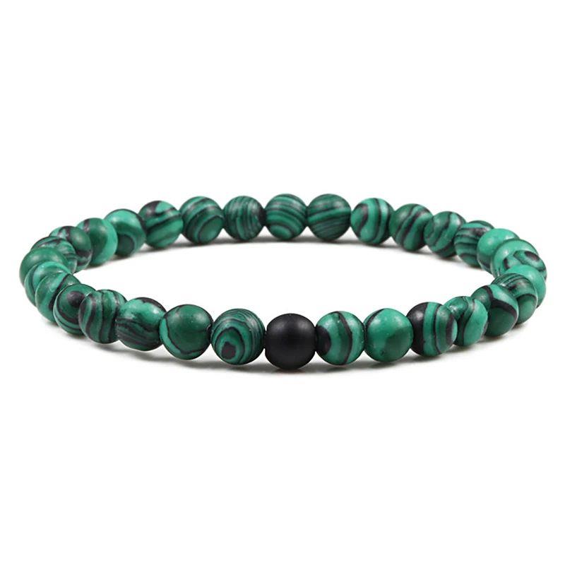 6mm Malachite Stone Bracelet Classic Natural Bead Men Bracel