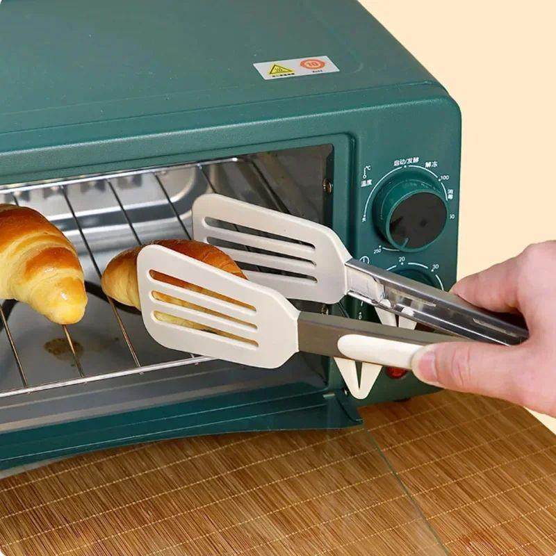 9-inch food tongs Stainless steel tongs Silicone non-stick c