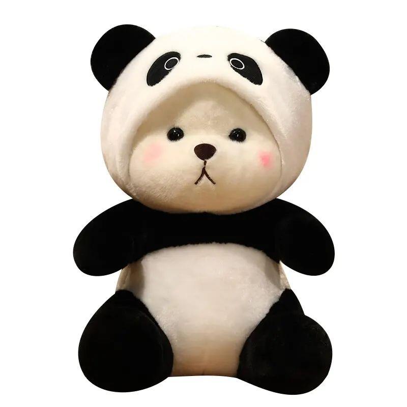26cm New Kawaii Panda Plush Toy Soft Stuffed Bear Turn Into