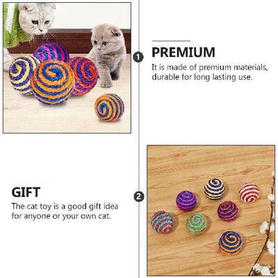6 Pcs Sisal Ball Toy Toys Teaser Cat Interactive Sports