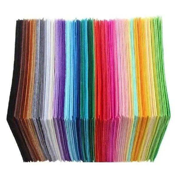 40Pcs Colorful Felt Fabric Sheet Squares 1mm Thick