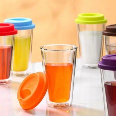 350ML Double Walled Bottle High Borosilicate Glass With
