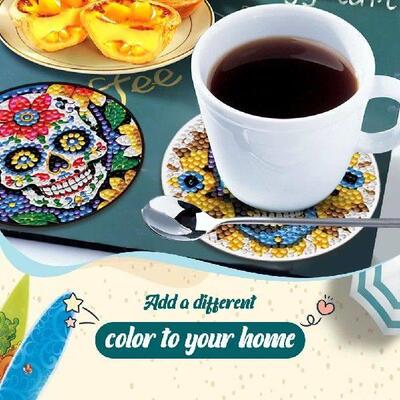 8Pcs/Set Diamond Art Coasters DIY Diamond Art Coaster Set