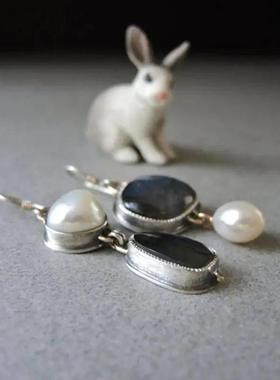 Vintage Blue Dangle Earrings For Women Fashion Jewelry