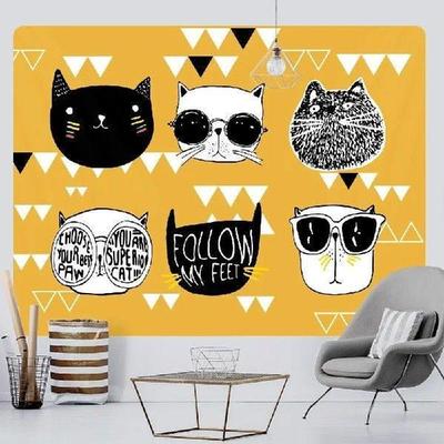 Punk cat home decoration art tapestry psychedelic scene