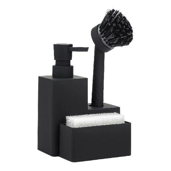 Dish Soap Dispenser with Sponge Holder and Brush