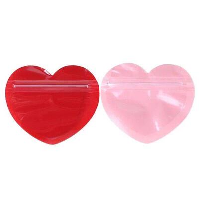 50Pcs Sealing Jewelry Pouches Heart Bag Jewelry Durable