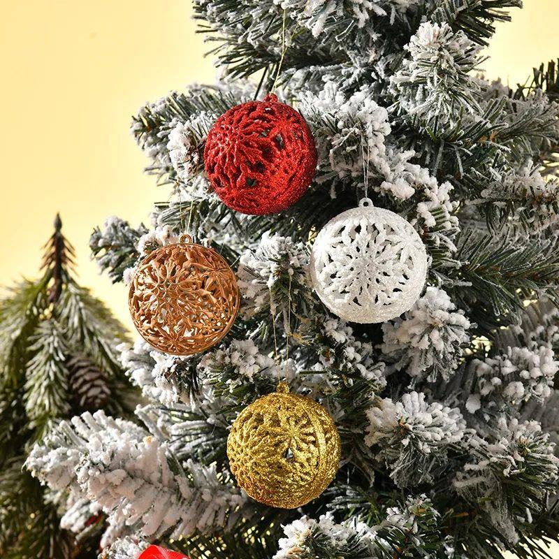 6Pcs 6CM Christmas Balls Christmas Tree Ornaments Hanging Xm