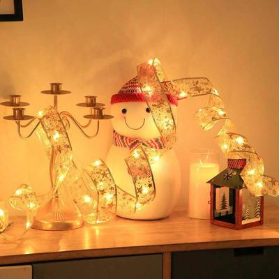 LED Christmas Ribbon with Copper Wire, Gift Box Decoration