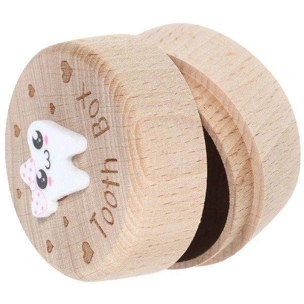 Baby Teeth Box Wooden Keepsake Toddler Child Boys Tooth