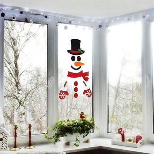 Stickers Felt Cloth Christmas Santa Window Snowman Clau Door