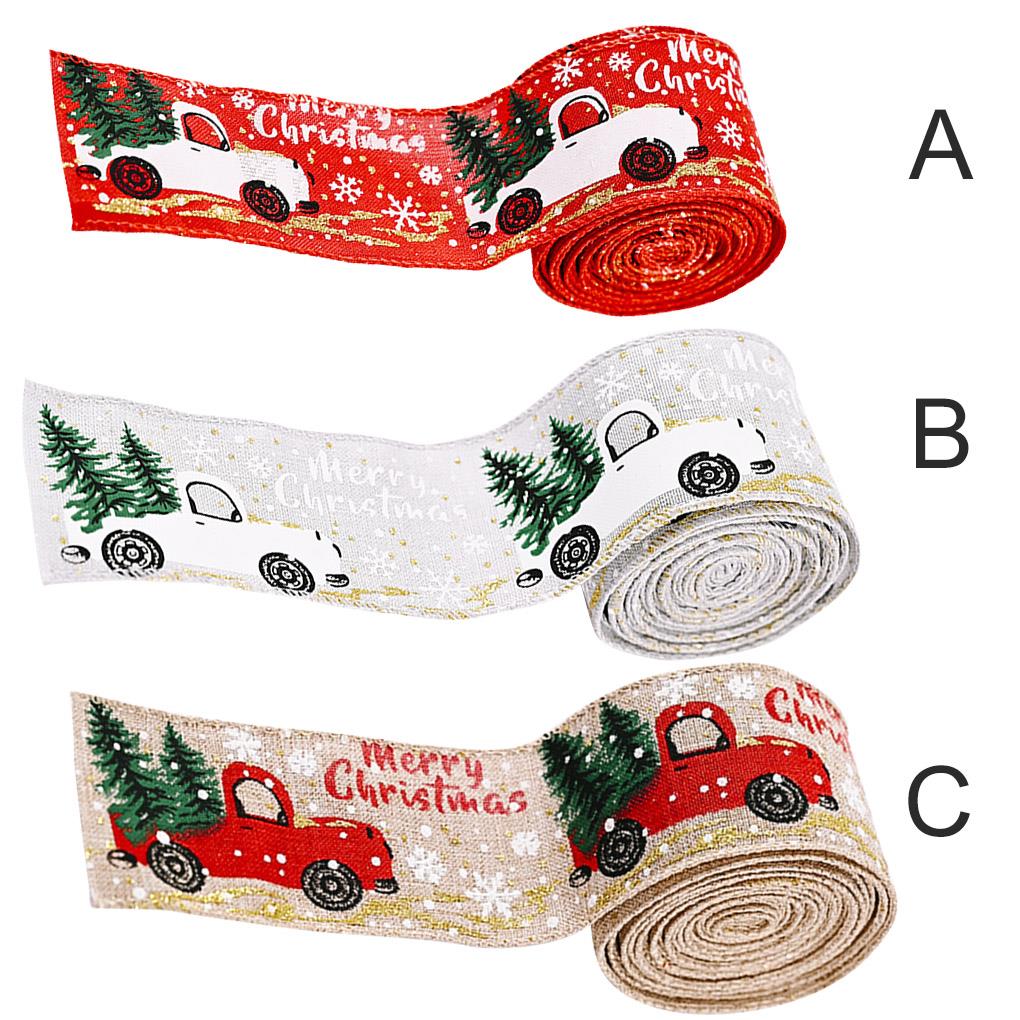 Christmas Ribbon Printed Burlap Ribbons For Gift Wrapping