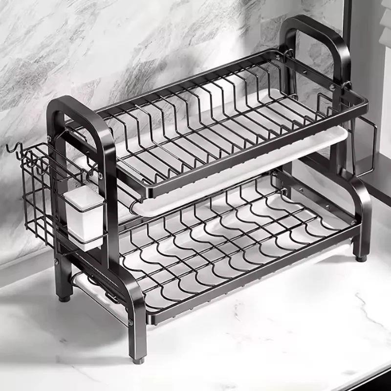 Dish Drying Rack 3-Tier Compact Kitchen Dish Rack Drainboard