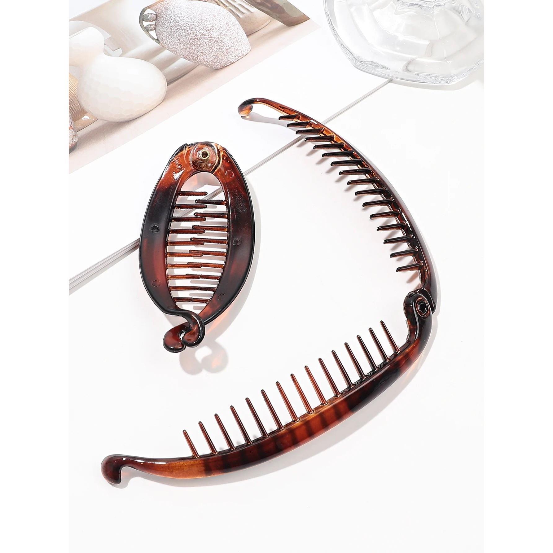 1pcs French Large Banana Clip Hair Comb, Elastic Banana Clip