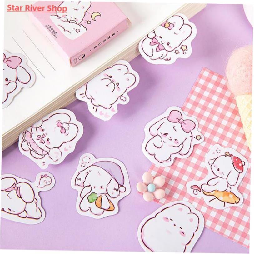 45张/盒可爱兔子每日卡哇伊装饰贴纸计画