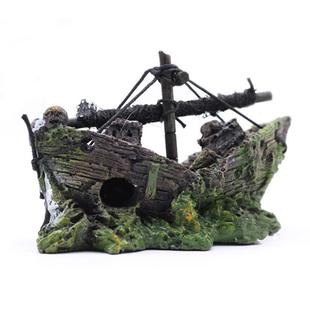 Wreck Sunk Ship Resin Sailing Ornament Landscape Aquarium
