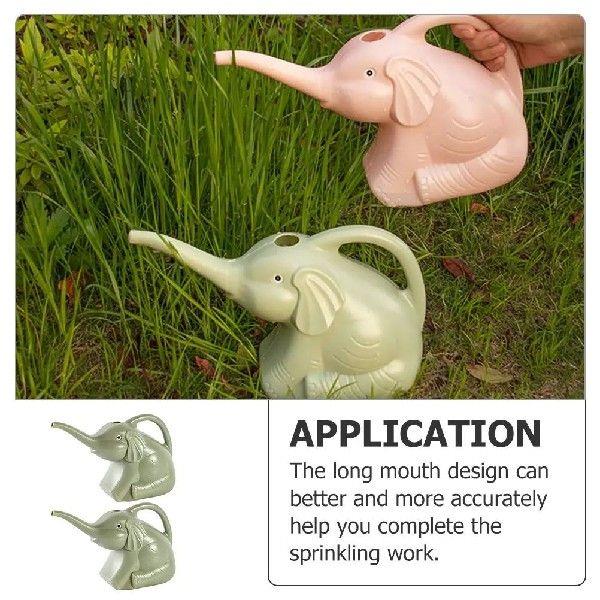 2 Pcs Elephant Shaped Watering Can PP Plastic Long Spout