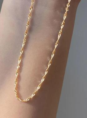 Exquisite Gold Plated Stainless Steel Thin Chain Necklace fo