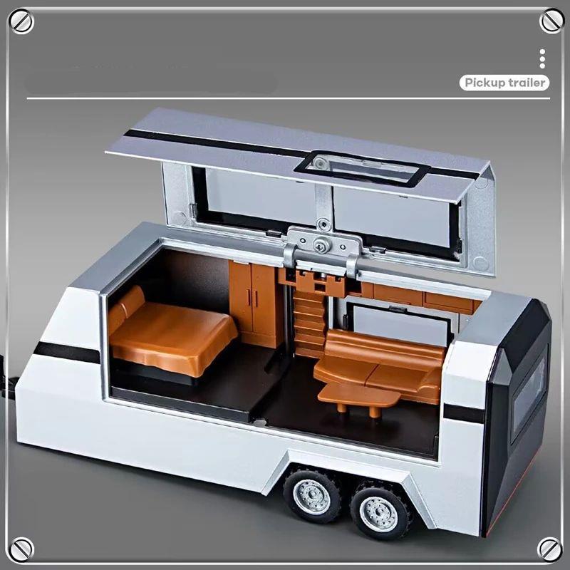1/32 Tesla Cybertruck Pickup Trailer Alloy Car Model Diecast