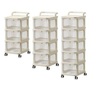 Cart Cosmetics with Storage Holder Wheel Rolling