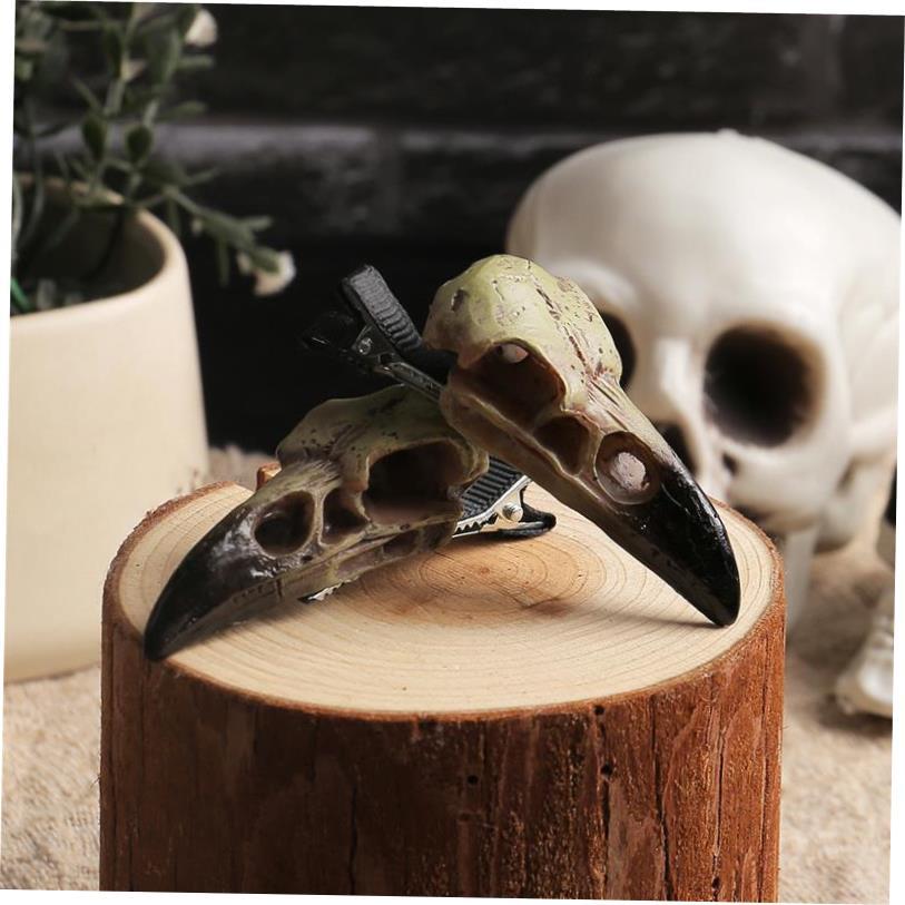 Halloween Crow skull hair clip Skull skull duck beak clip