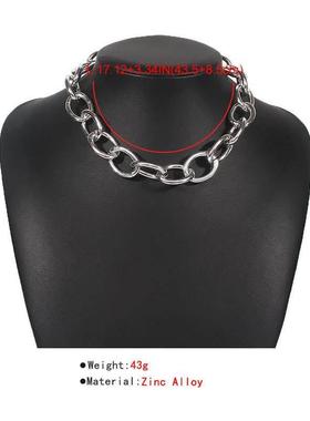 Cute Simple Chain Link Lock Necklace Pendant Women Silver