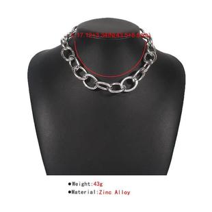 Link Lock Necklace Cute Women Chain Pendant Silver Simple