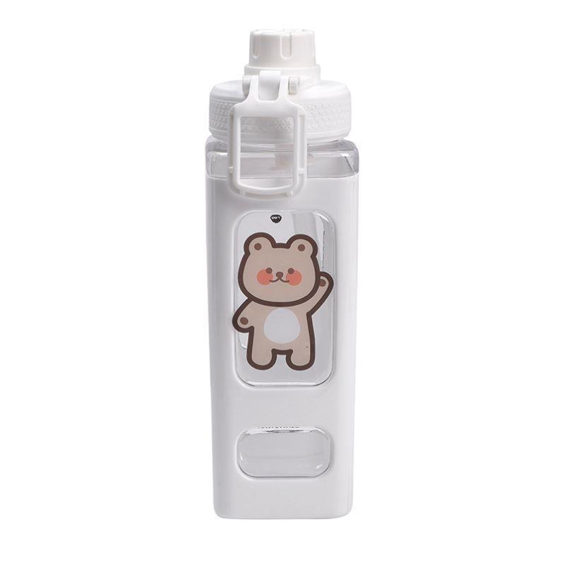 Kawaii Bear Water Bottle For Girls Cute Plastic School Gym