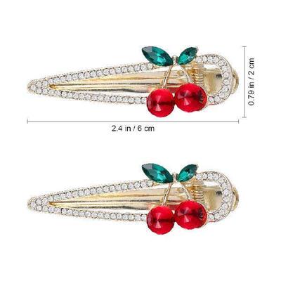 2 Pcs Alligator Hair Clip Cherry Side Claw Clips Lovely
