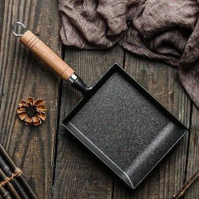 1Pc Japanese Cast Iron Pan Frying Tamagoyaki Omelette Black