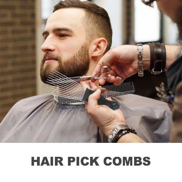 3 Pcs Tail Hair Comb Smoothing Brush Metal Pick Hairbrush