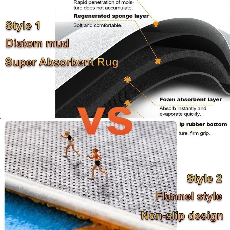 Black-cat Diatom Mud Bath Mat Non-slip Super Absorbent Bathr