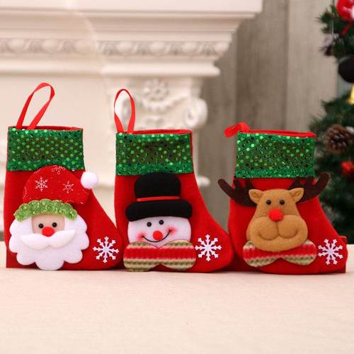Santa Claus Christmas stocking hanging Christmas gift bag