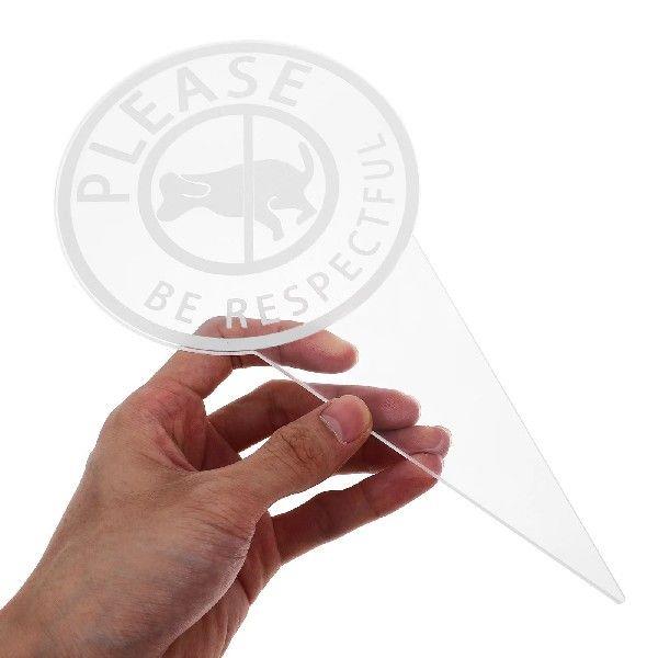 No Defecation Sign Lawn Stake for Dogs Insert Card The