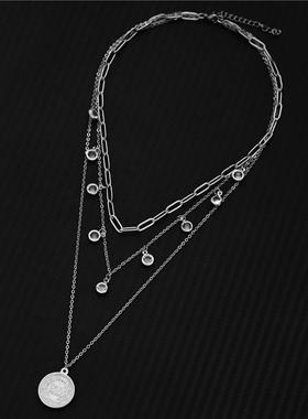 European and American ins fashion beauty head coin multi-lay