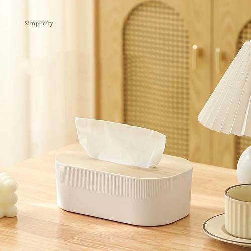 1pc Nordic Simplicity Style Tissue Box with Wooden Cover Hom