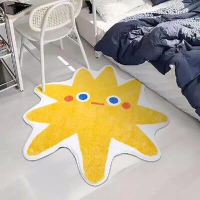 Lovely Printing Star Bedroom Rug Cartoon Kids Room Bedside