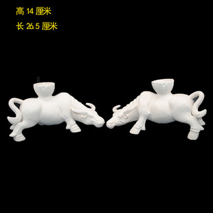 灯台对牛陶瓷石膏模具注浆成型雕塑制作素胎烧制白色素坯居家摆件