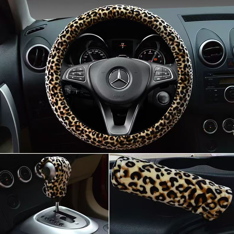 时尚可爱冬季毛绒方向盘套把套女